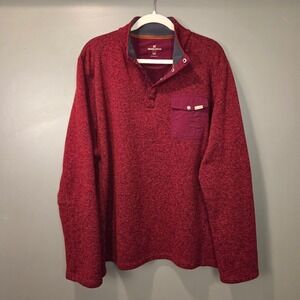 Woolrich Men's Drifter 1/4 Snap Button Pullover Sweater, Size XXL, Burgundy Red